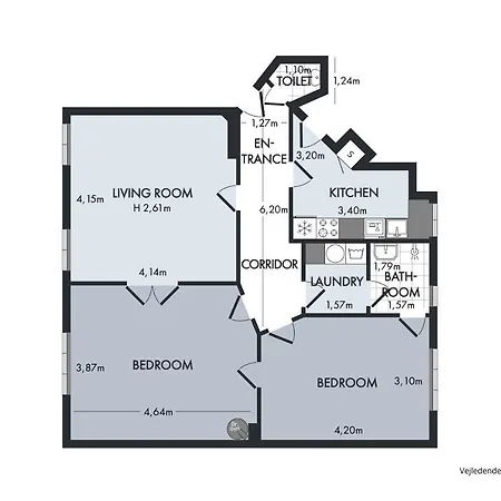 公寓 Cozy Two-bedroom In Osterbro *
